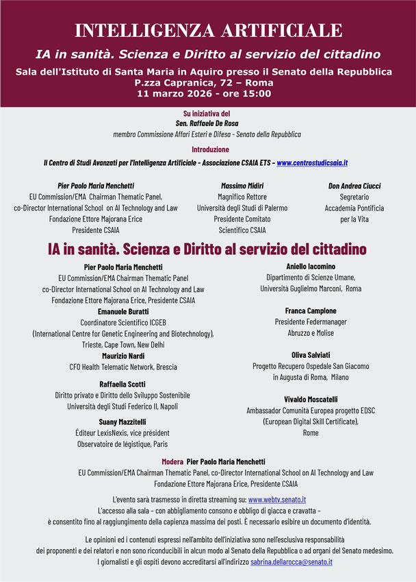 IA in Sanità. Scienza e Diritto al servizio del cittadino.